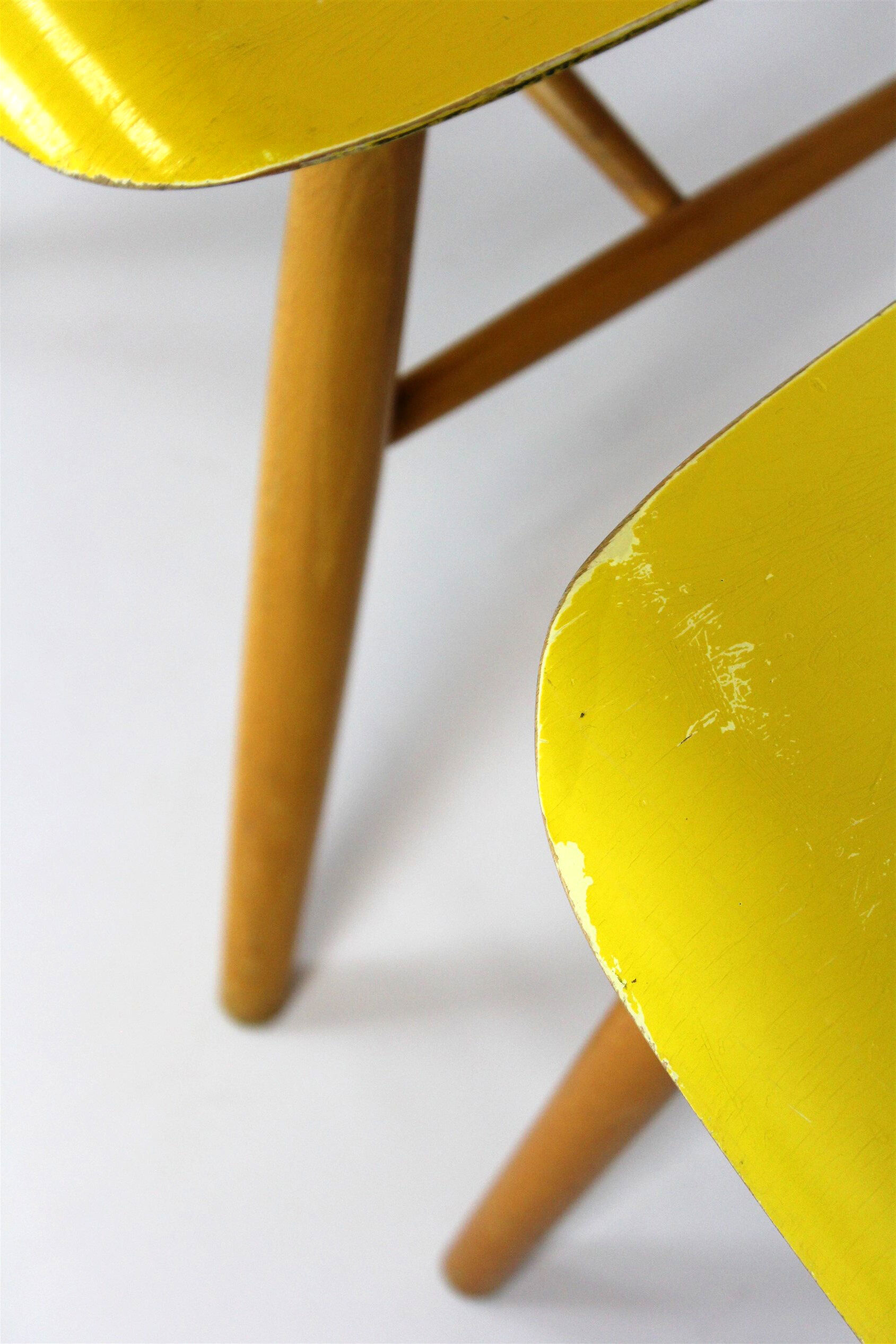 Set of 4 vintage wooden dining chairs from Ton 1960s