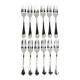 Christofle – 12 Spatours dessert forks in silver-plated metal, with case.