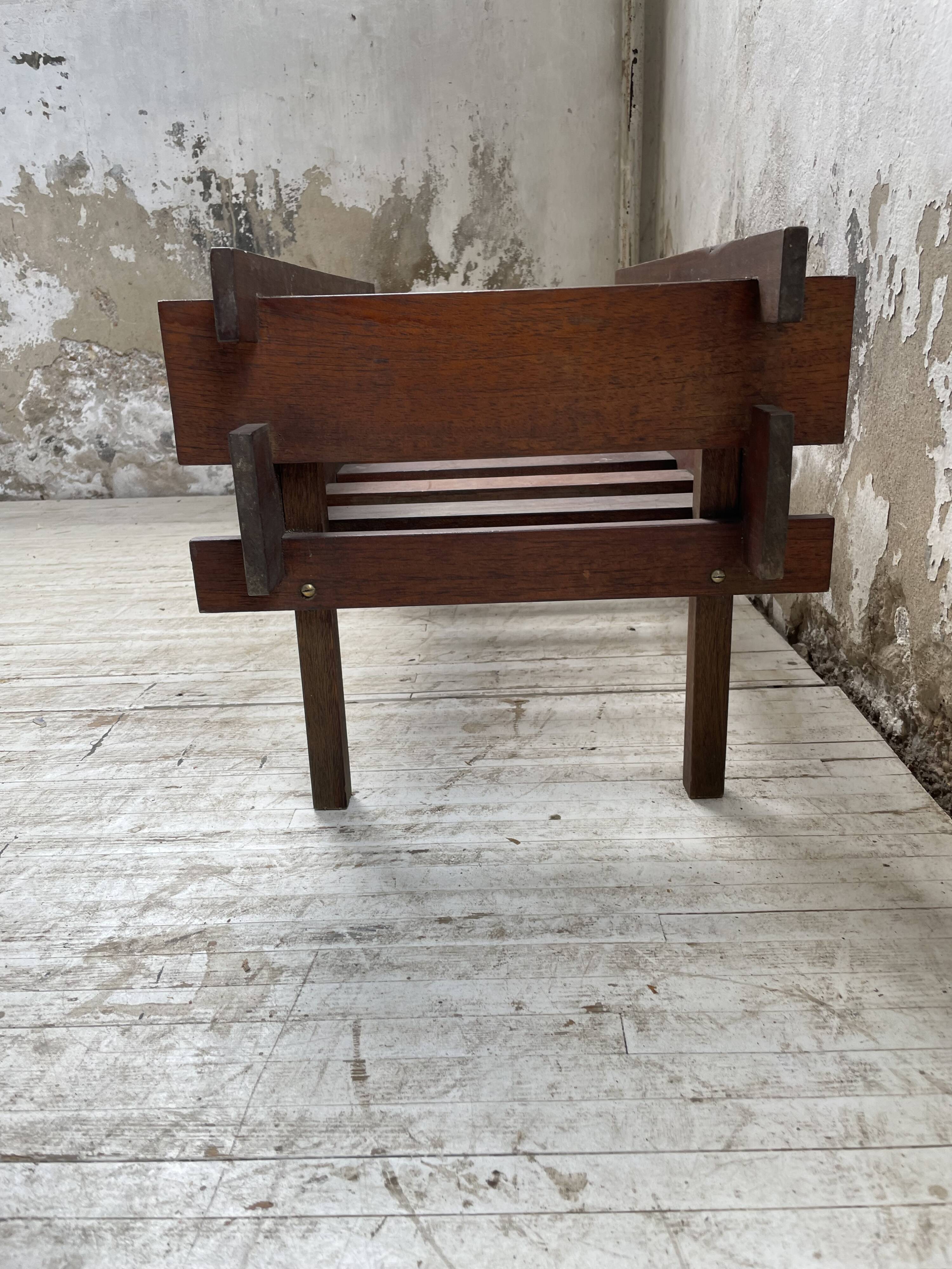 Small modernist oak planter from the 1950s