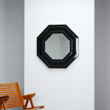 Jean-Claude Mahey lacquer and brass mirror, circa 1970