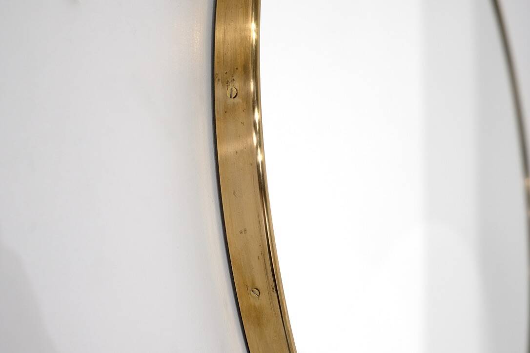 Vintage brass mirror, Italy, 1960s.