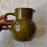 Green ceramic pitcher
