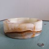 Round alabaster ashtray