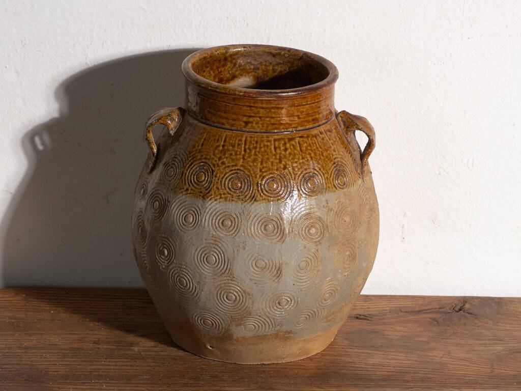 Vase ancien chinois en grès émaillé – Chine, vers 1900