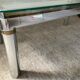 Vintage coffee table in brass and chrome metal from the 70s