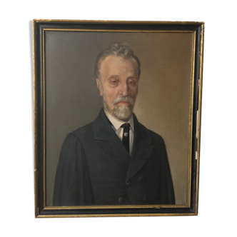 Portrait signed oil , date 19th ieme