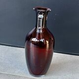 Vase HSK Tarnowiec – Ruby glass amphora with transparent handles – Vintage Art Konstglas