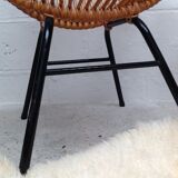 Paire de fauteuils en rotin vintage
