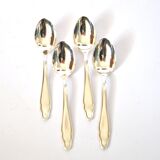 DEETJEN set of 4 silver-plated dessert spoons with a modernist scalloped design.