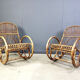 Vintage bamboo rocking chairs, 1960s - set of 2