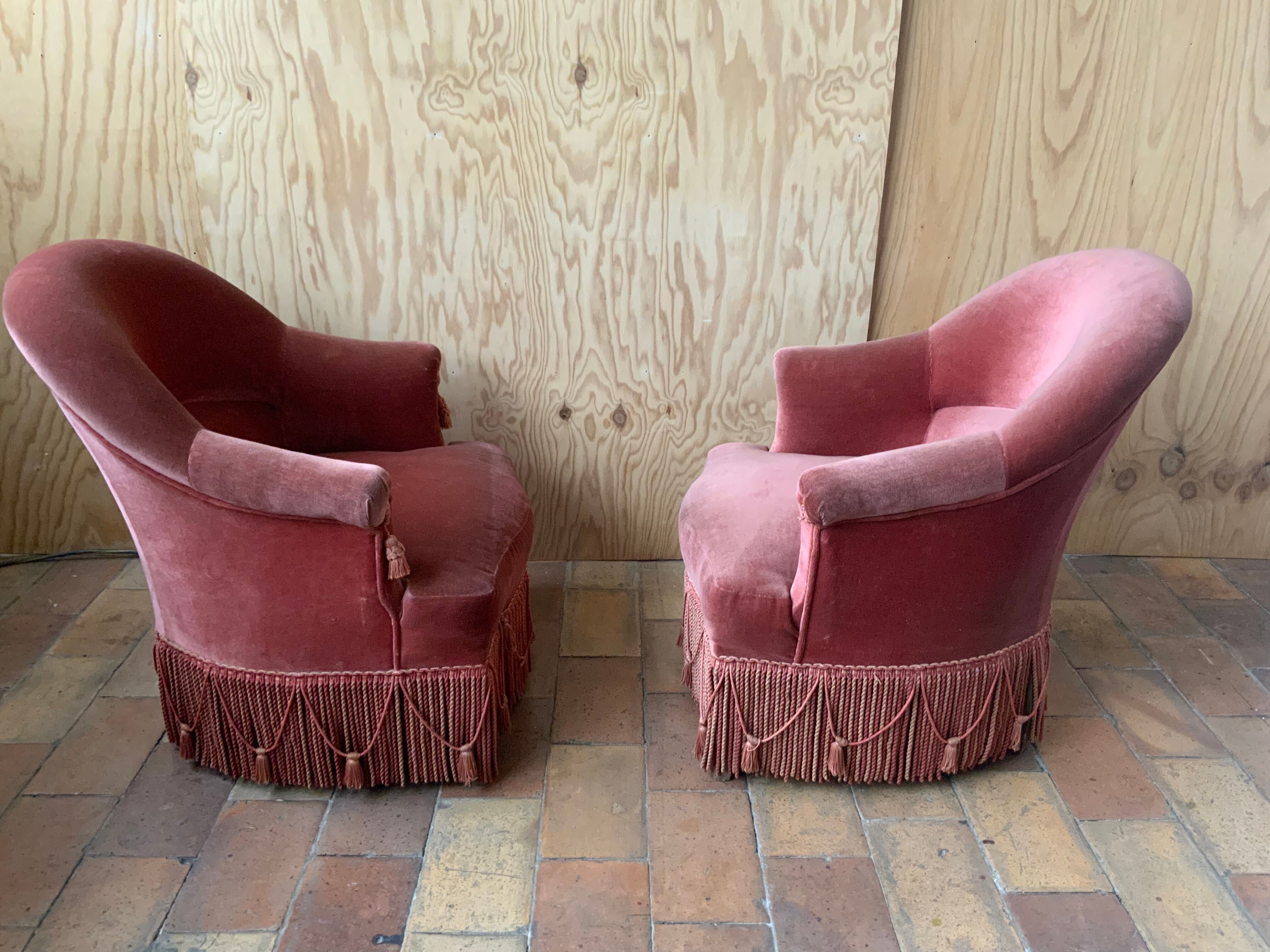 Pair of toad armchairs