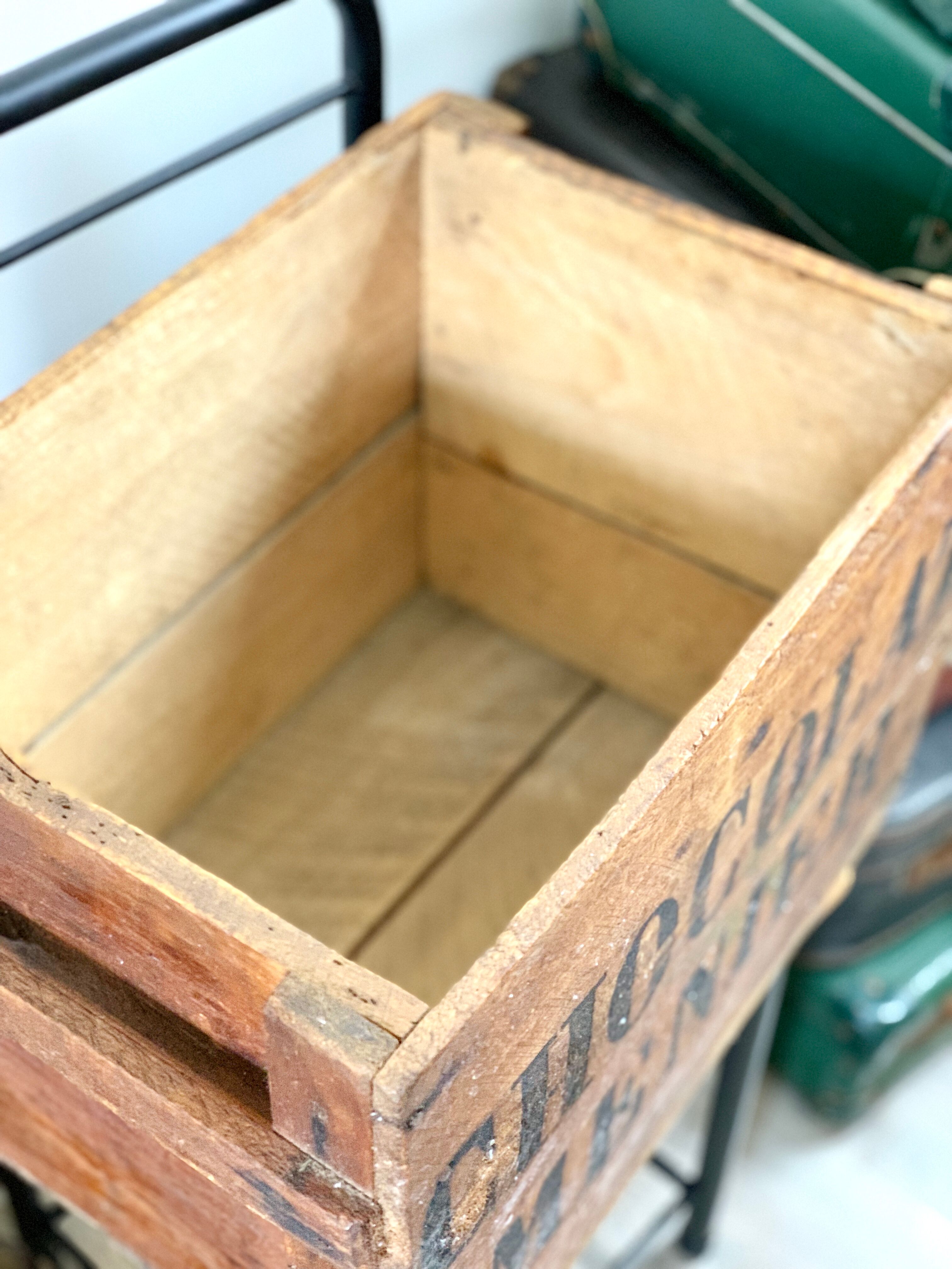 Old menier vintage chocolate crate