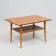 Vintage Scandinavian teak coffee table with woven shelf - 1960s