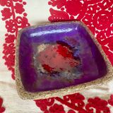 Glazed enamelled stone dish