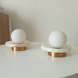 Pair of modern wall sconces Onyx and Opaline