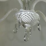 Chandelier with five branches glass and tassels /Bohemian Style Chandelier/vintage