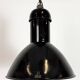 Black Enamel Industrial Pendant Lamp from AEG, 1930s
