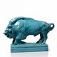 Bison Zsolnay in turquoise glazed earthenware, Hungary, 1940s-50s.