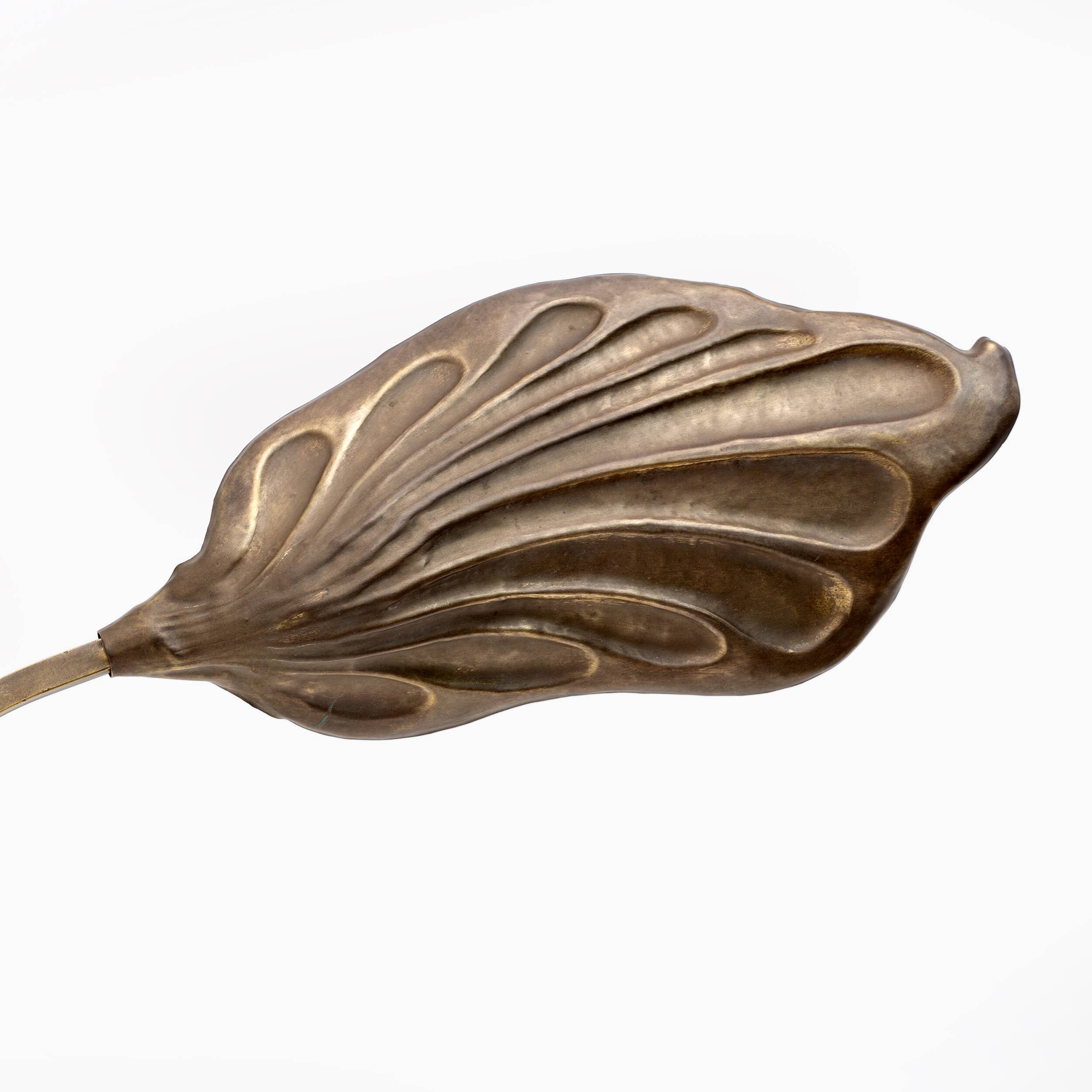 Tommaso Barbi Mid-century Modern Brass Leaf Table Lamp by Bottega Gadda,60