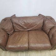 Mid-Century, Chesterfield sofa, natural leather