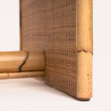 Bamboo woven rattan desk dal vera french riviera style, 1970