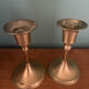 Pair of brass candle holders