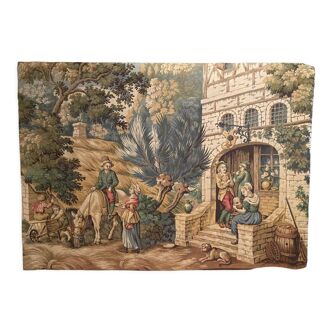 Tapisserie scène de village