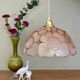 Vintage mother-of-pearl and brass lampshade pendant light