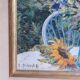Original sunflower canvas signed by the French painter Roger Bolzonello 39 cm x 33 cm
