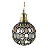 Multicolored faceted globe pendant light