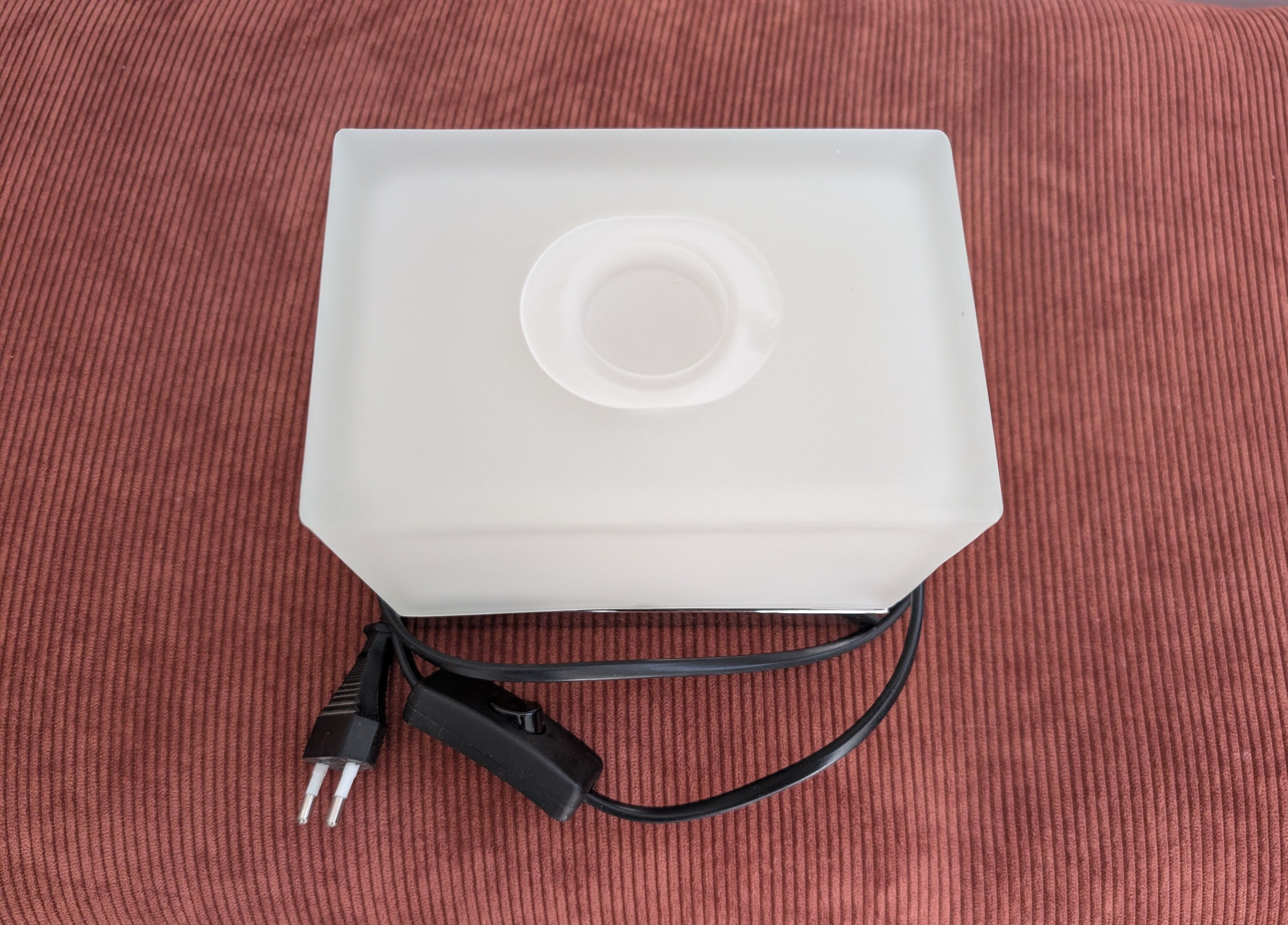 Night light - Chrome and Opaline Block