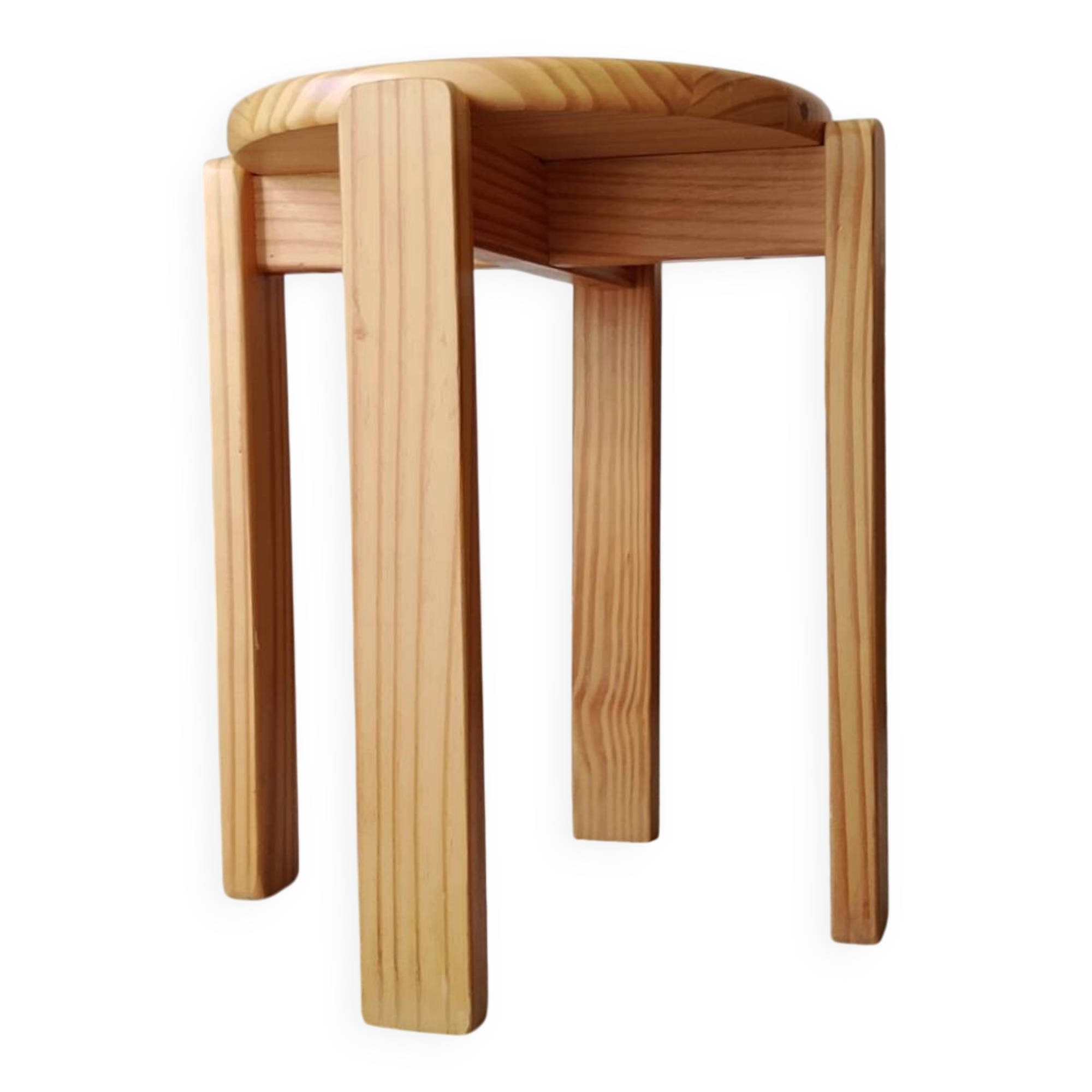 Vintage stool in solid pine chalet/Scandinavian style.