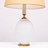 Philips Milk Glass ribbed table lamp design Louis Kalff 1950s