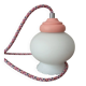 opal white reading lamp, coloured cord, vintage upcycled