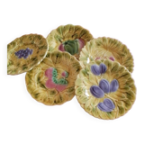 5 Sarreguemines dessert plates in barbotine