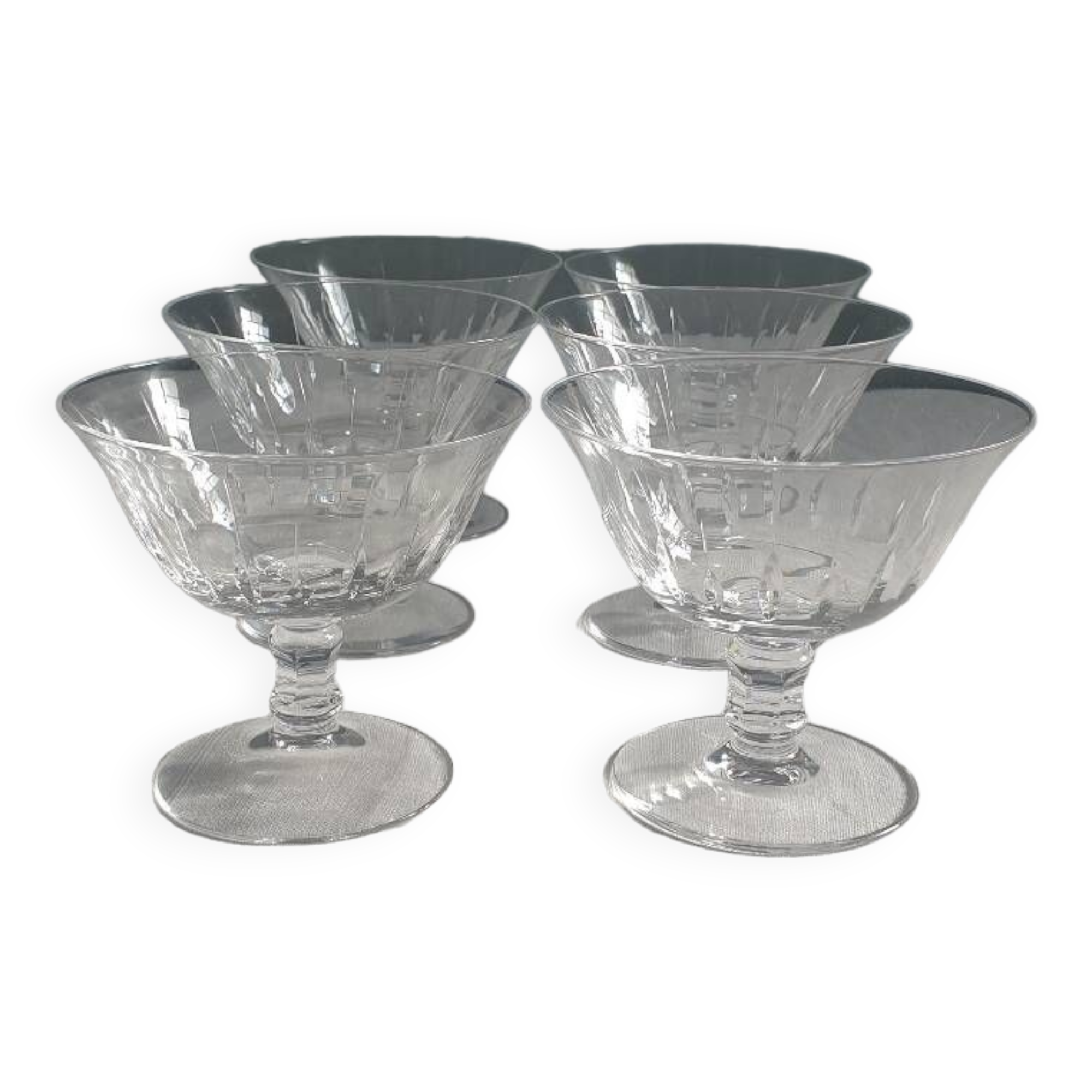 6 coupes à Champagne en cristal