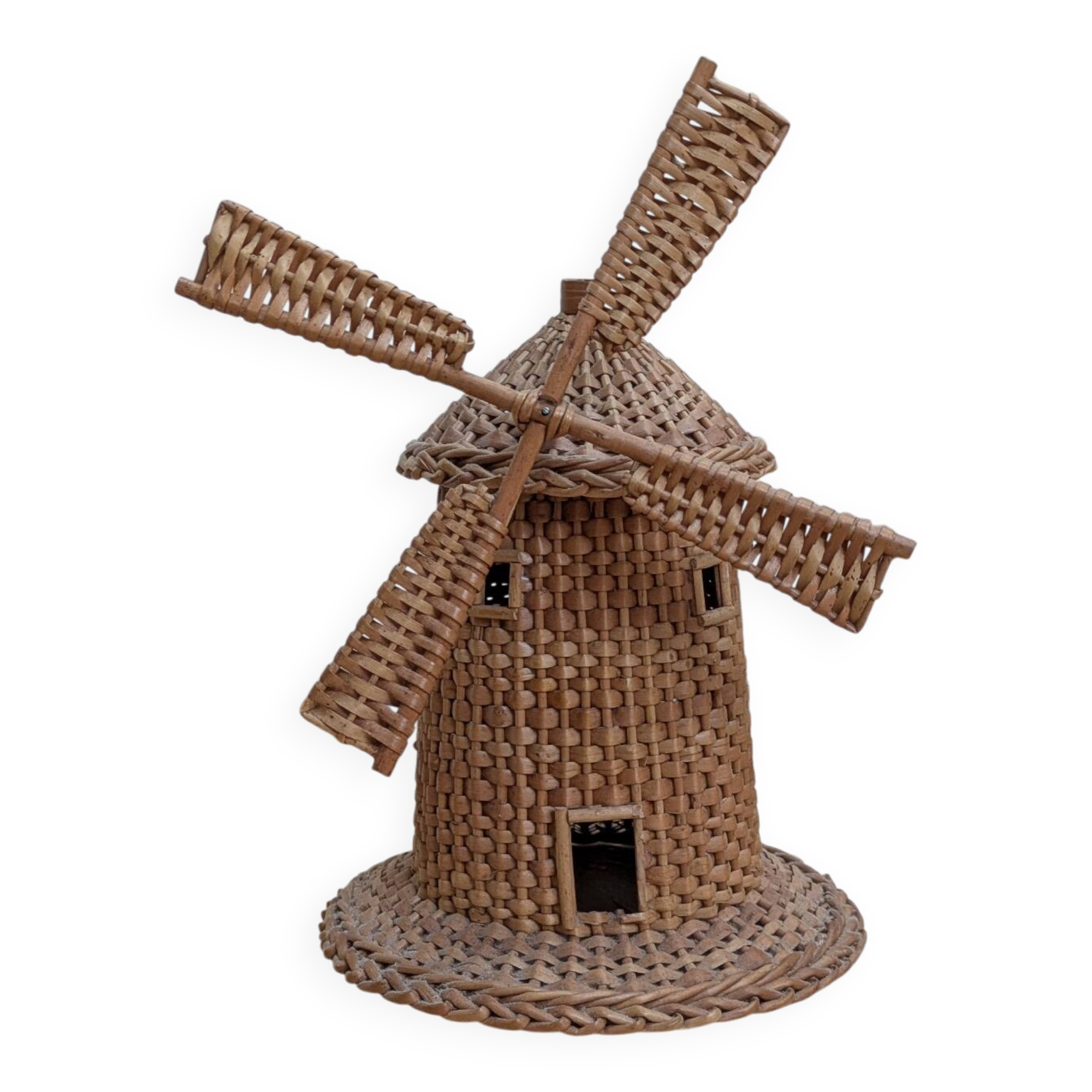 Rattan windmill lamp