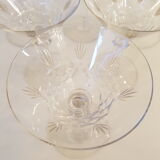 6 Baccarat crystal champagne cups, around 1920