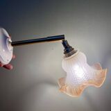 Applique tulipe vintage en verre dépoli