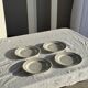 Set of 4 small white earthenware dessert plates D20