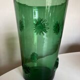 Xxl vase in sun-blown glass italian work empoli 1960