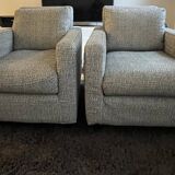 2 Chester armchairs in Italian heather gray fabric published by Habitat