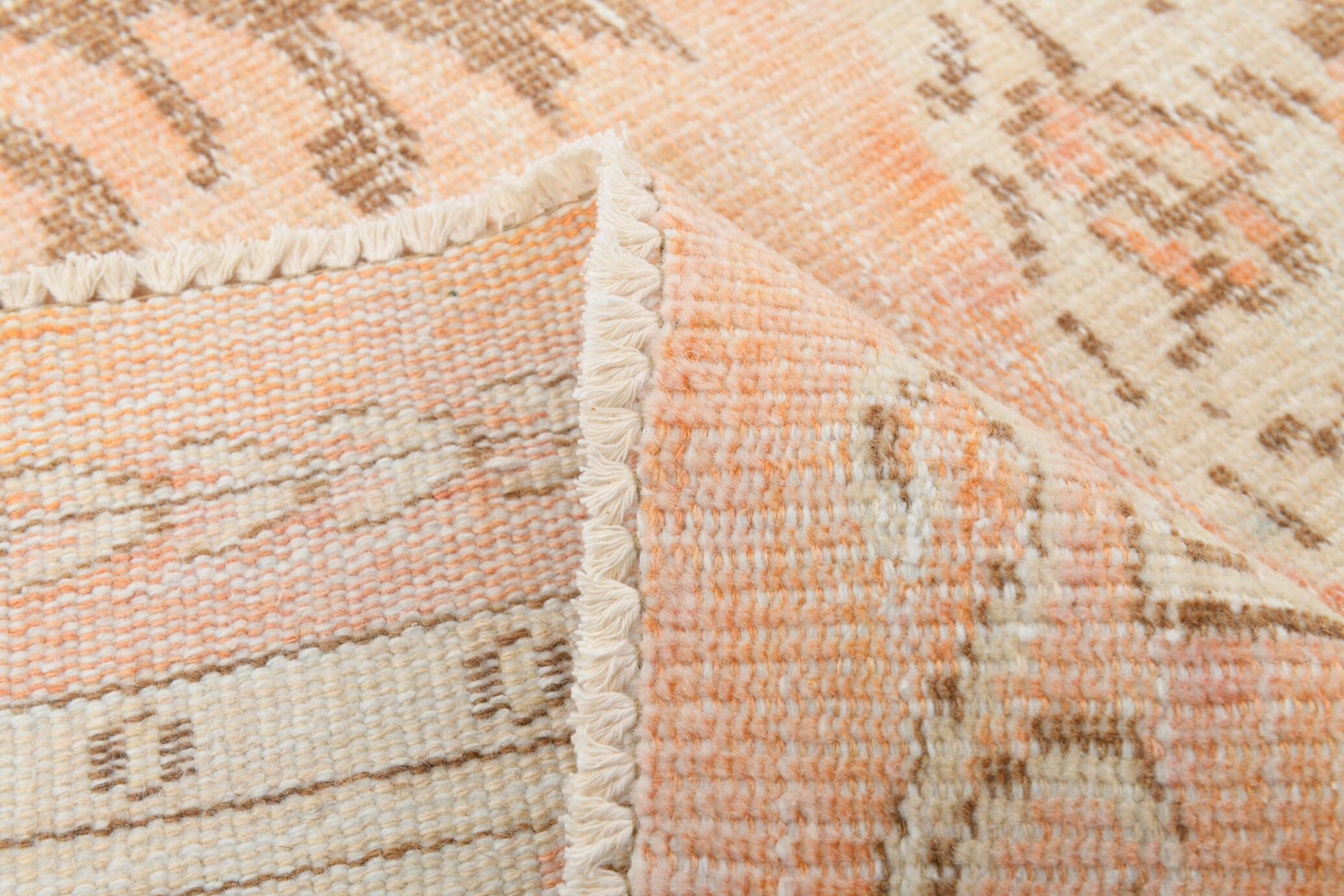 5x8 Soft Geometric Style Handmade Vintage Rug, 156x241 Cm