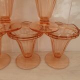 Rosaline style pink glass ice cream cups