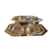 Art Deco silver metal gravy boat