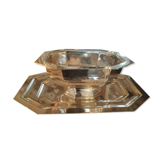 Saucière Art Déco en métal argenté