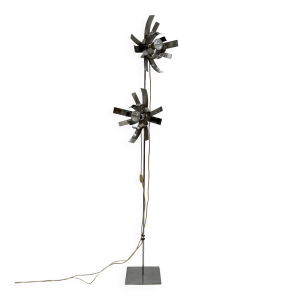 Lampadaire sculptural français vintage des années 1970, signé Jocelyne Trocmé pour Oxar — Beyit