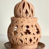 Handmade terracotta tealight candle holder