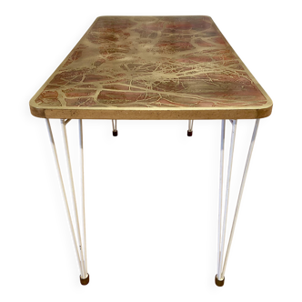 High design table with Scandinavian stamp from the 1950s.