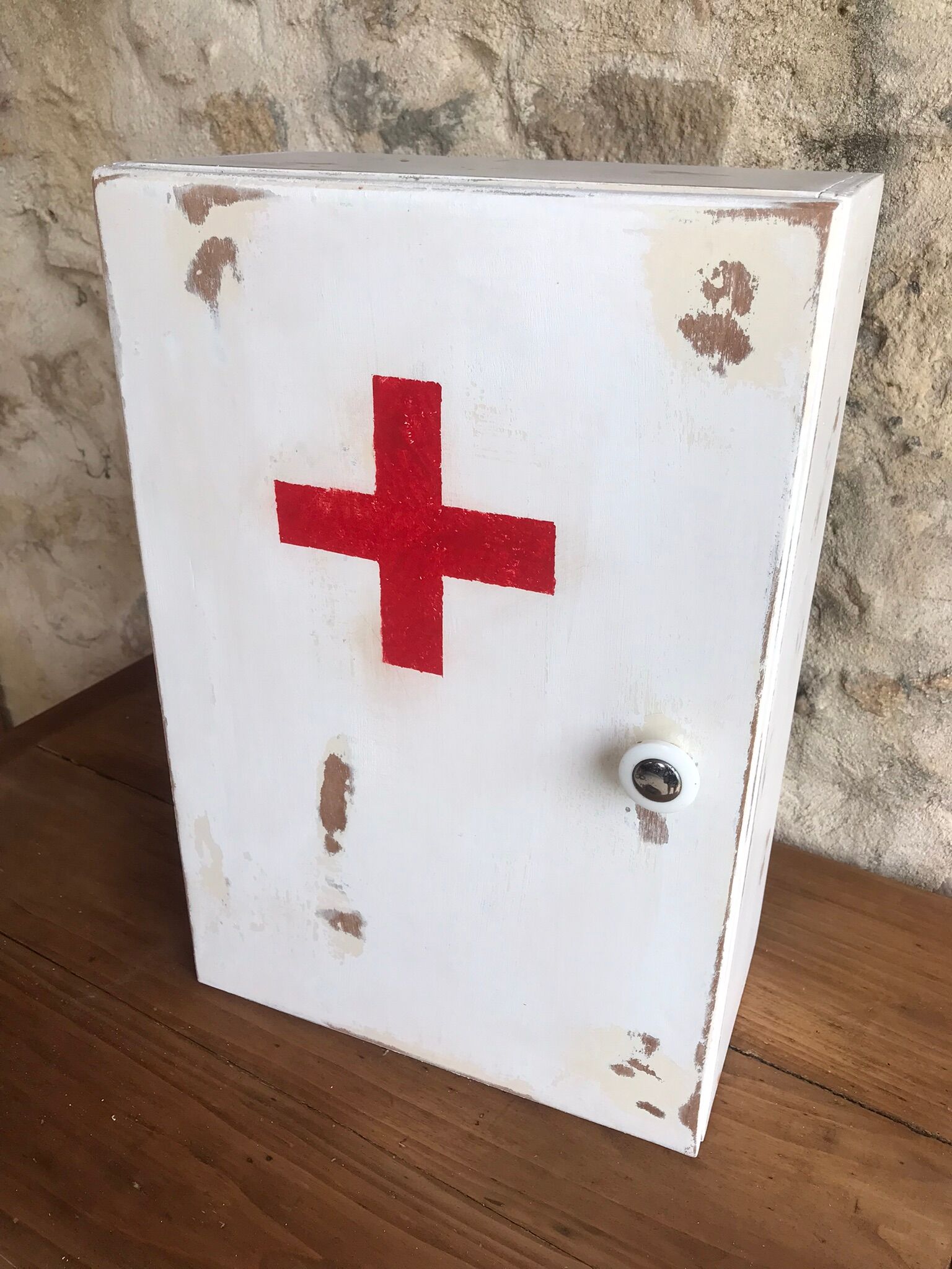 Wooden medicine cabinet